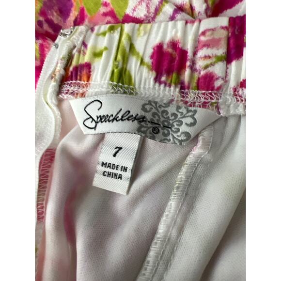 Speechless Strapless Mini Dress Size 7 Cute Retro Floral Style Summer Party - Picture 8 of 8